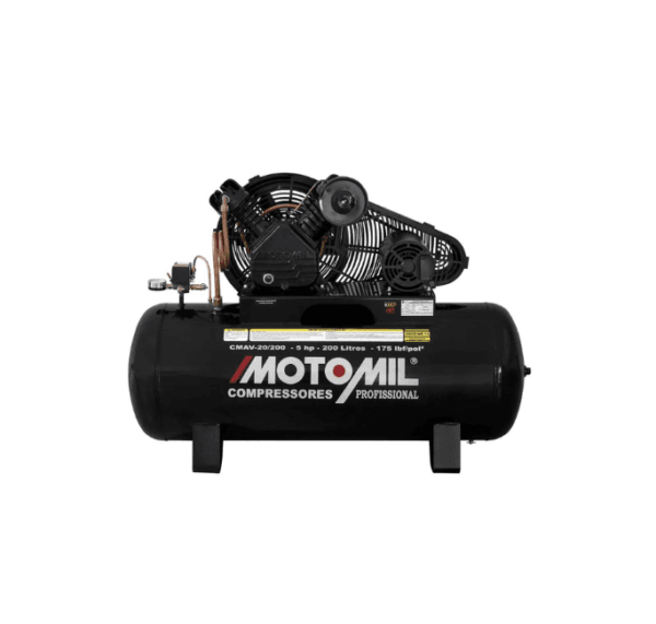 Compressor de Ar 20 Pés³, 5 HP, 200L - MOTOMIL-CMAV-20/200